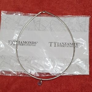 Silver Necklace with Purple Accent